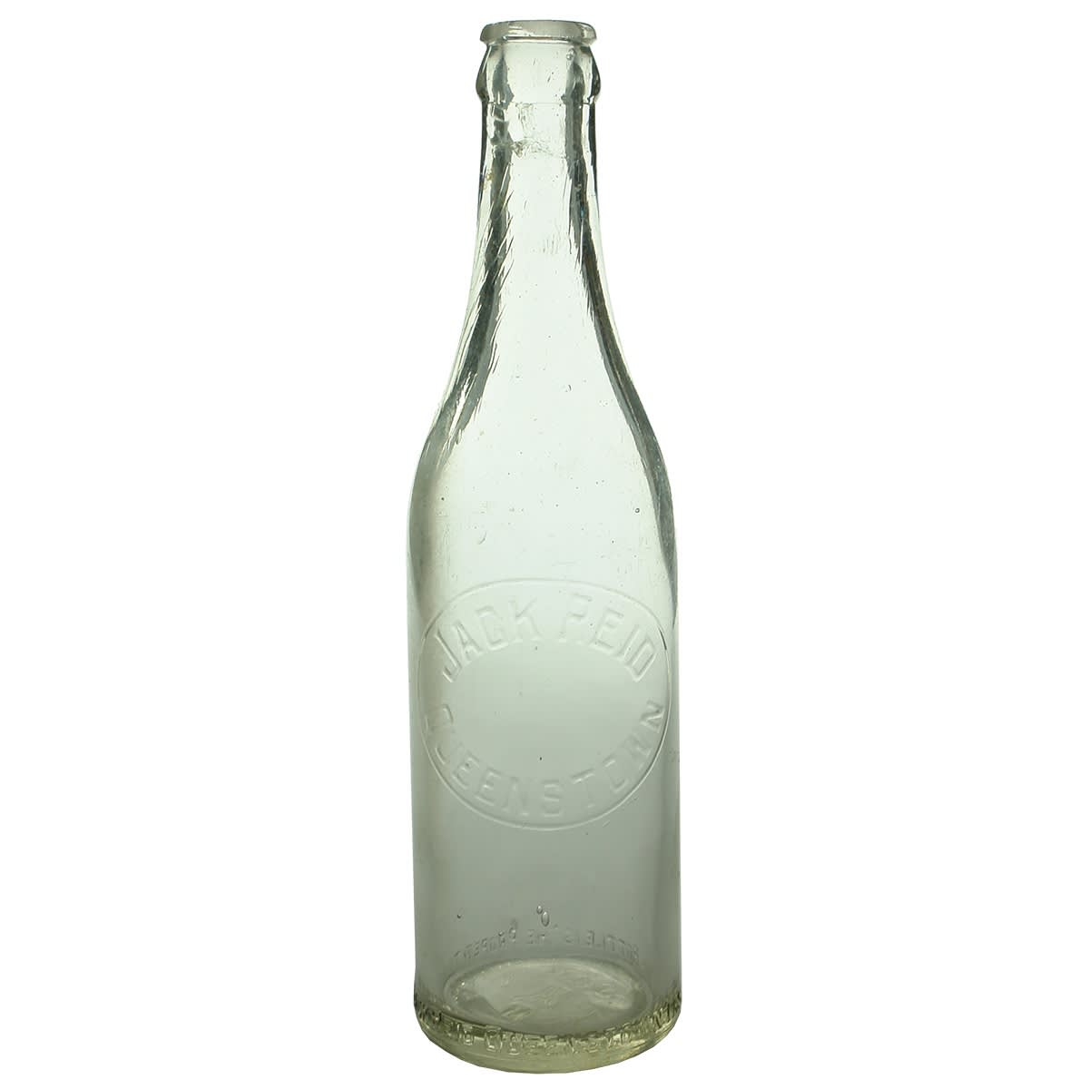 Crown Seal. Jack Reid, Queenstown. Spun Top. Clear. 10 oz. (Tasmania)