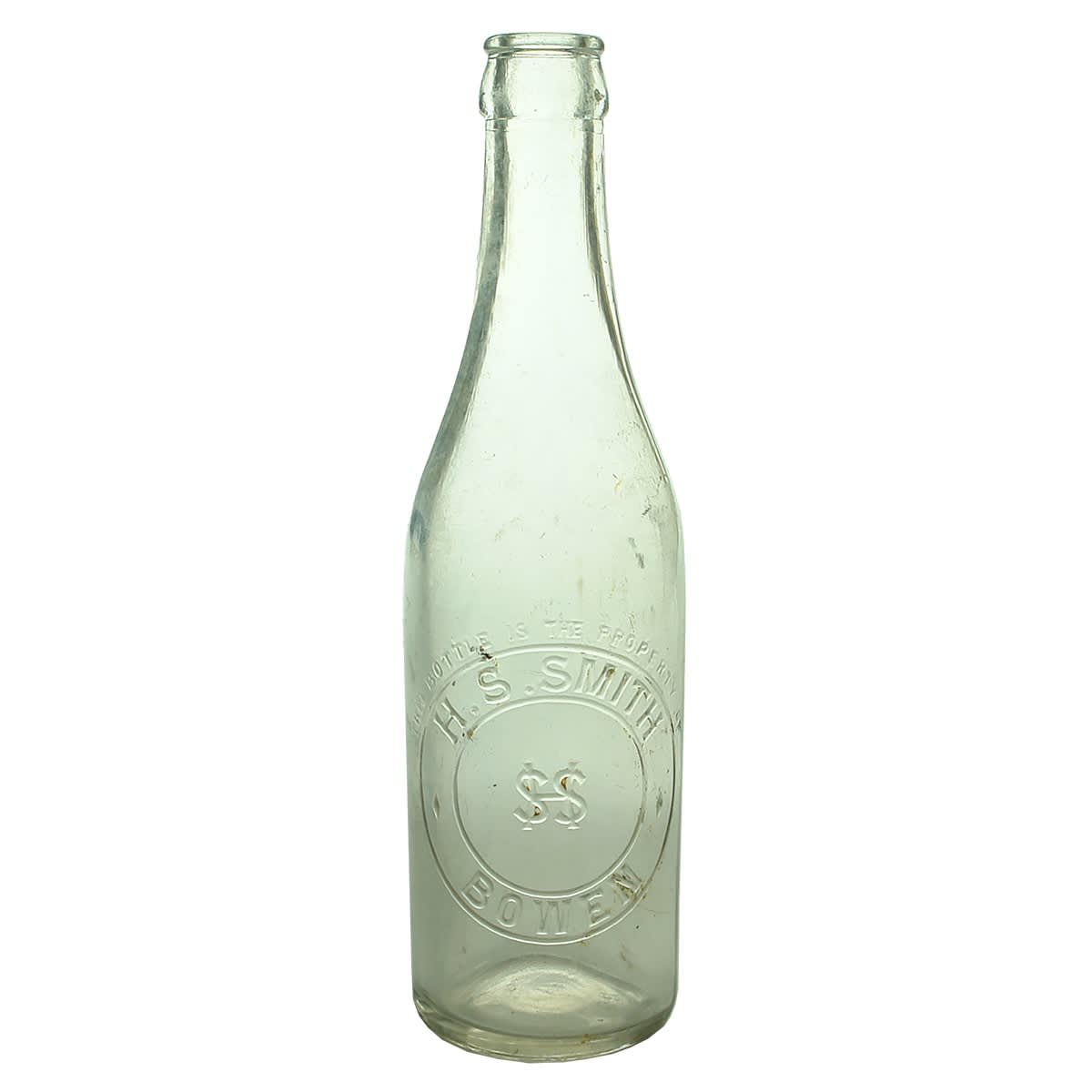 Crown Seal. H. S. Smith, Bowen. Monogram. Clear. 10 oz. (Queensland)