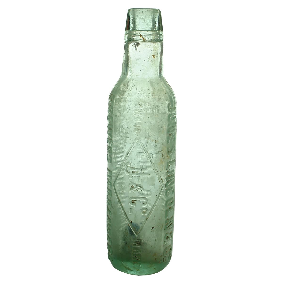 Lamont. Jones Lincoln & Co., Monogram. Eight towns. Aqua. 10 oz. (New South Wales)