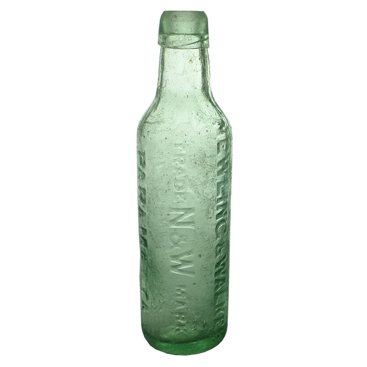 Lamont. Newling & Walker, Paramatta (as Parramatta is spelt on the bottle) Lamonts Patent. Aqua. 10 oz. (New South Wales)