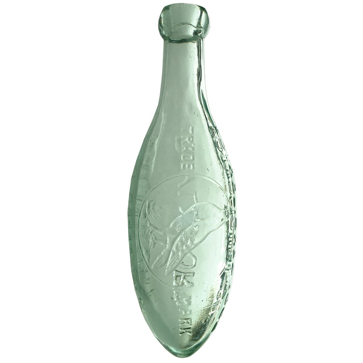 Torpedo. C. R. Moore, Daylesford. Pigeon. Aqua. 10 oz. (Victoria)