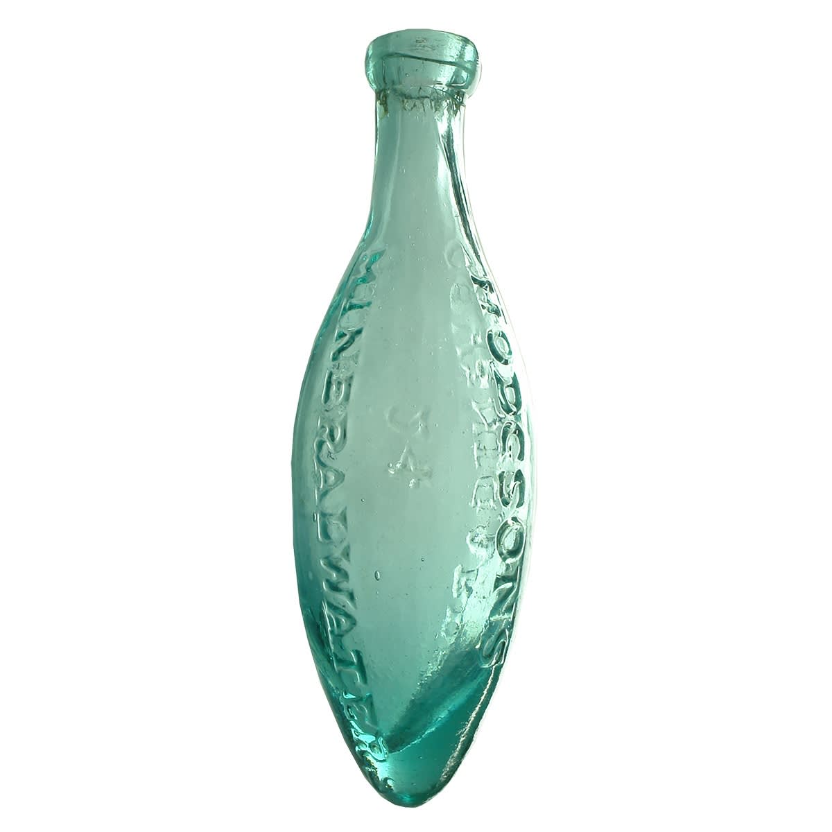 Torpedo. Hodgsons Mineral Waters Bedford Street Covent Garden. Aqua. 10 oz. (UK)