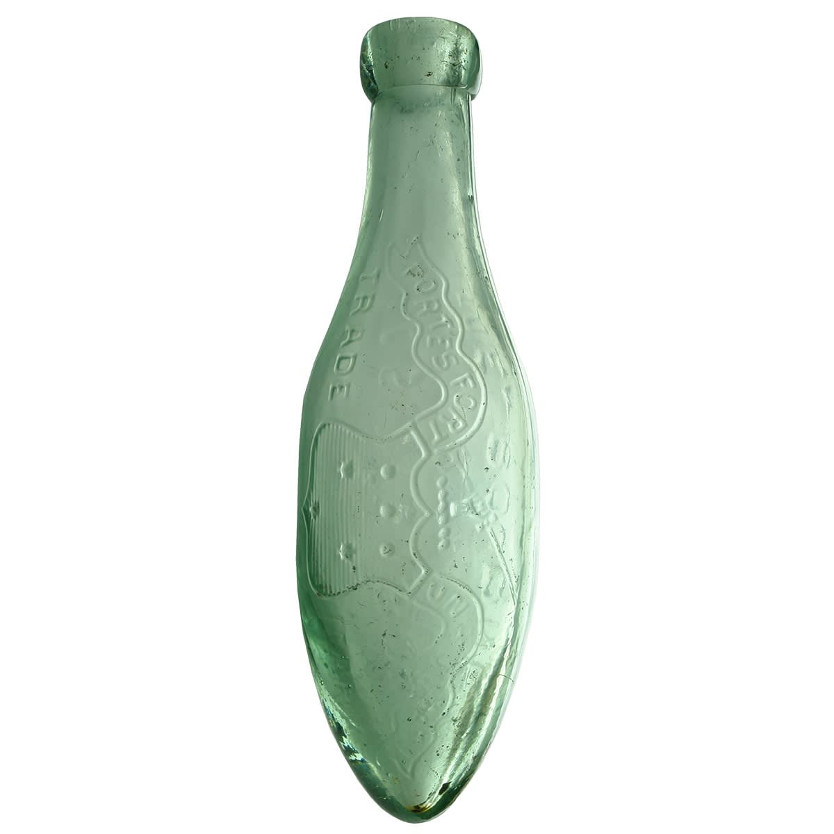 Torpedo. Jas. Dickson & Co, Melbourne. Shield and Coat of Arms. Aqua. (Victoria)