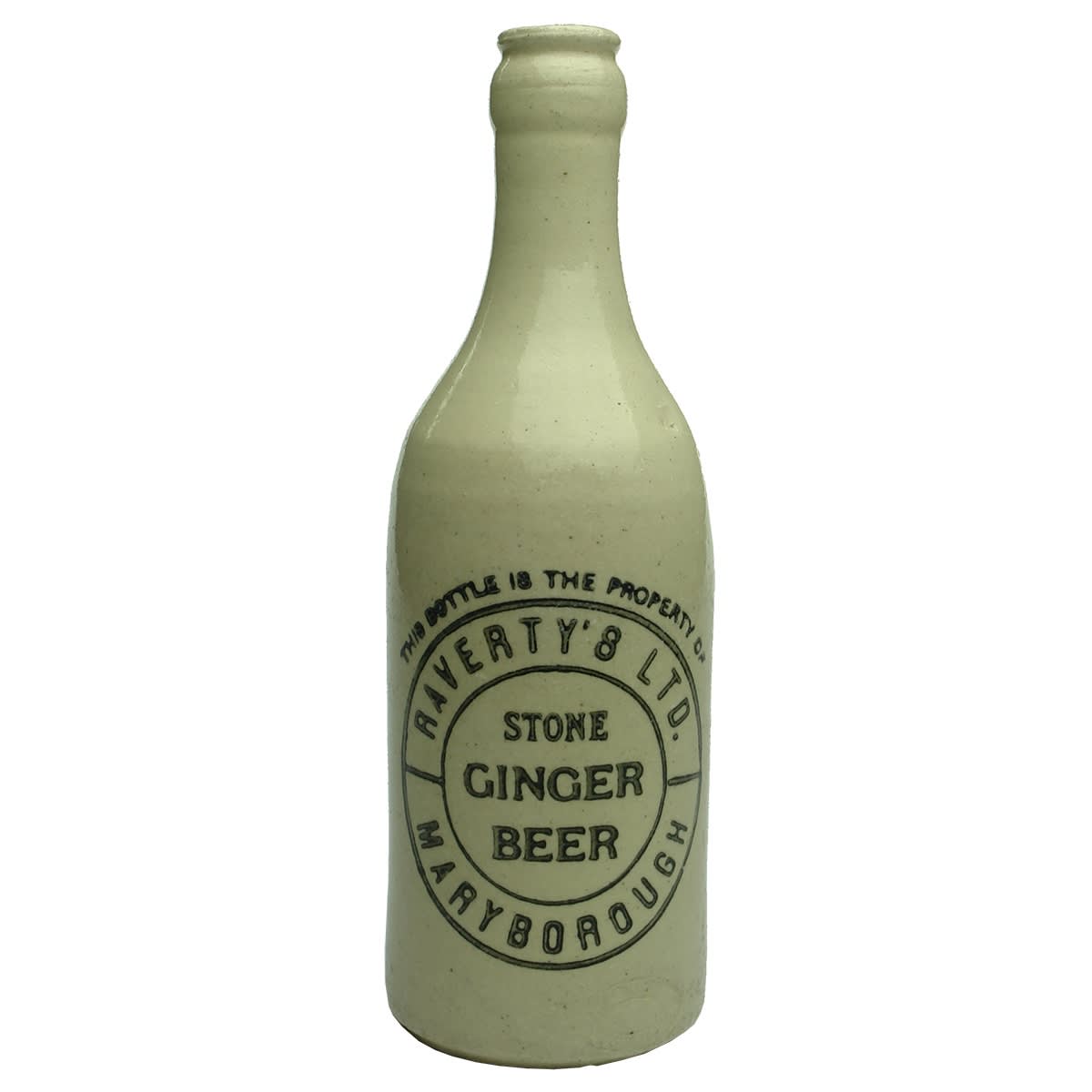 Crown Seal Ginger Beer. Raverty's Ltd. Maryborough. R. Fowler pottery. (Queensland)