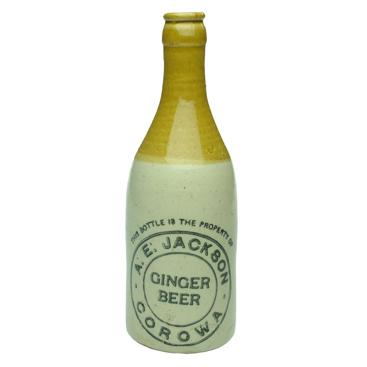Ginger Beer. A. E. Jackson, Corowa. Crown Seal. (New South Wales)