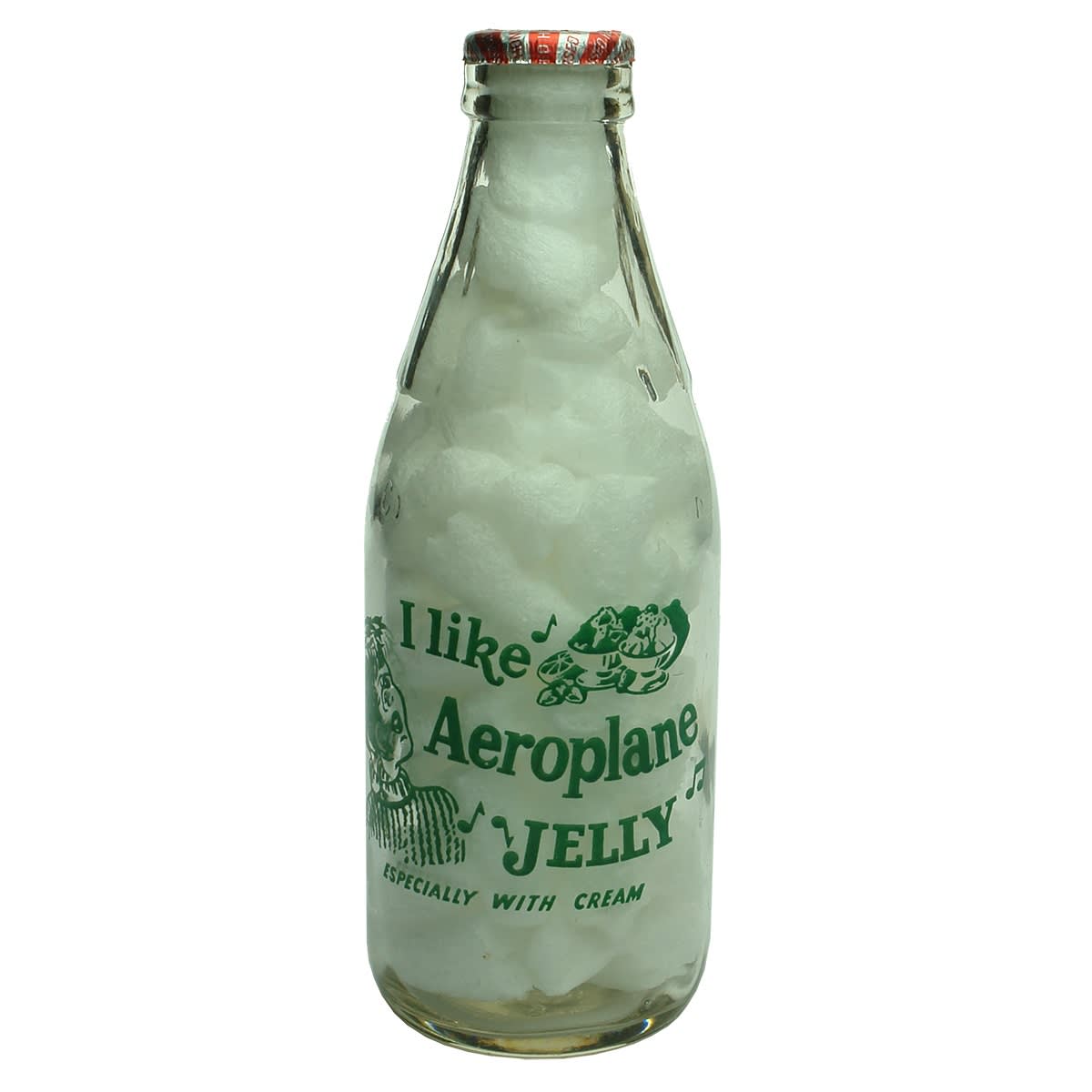 Ceramic Label Advertising Milk. I Like Aeroplane Jelly. Dairy Farmers. Green Ceramic Label. (New South Wales)