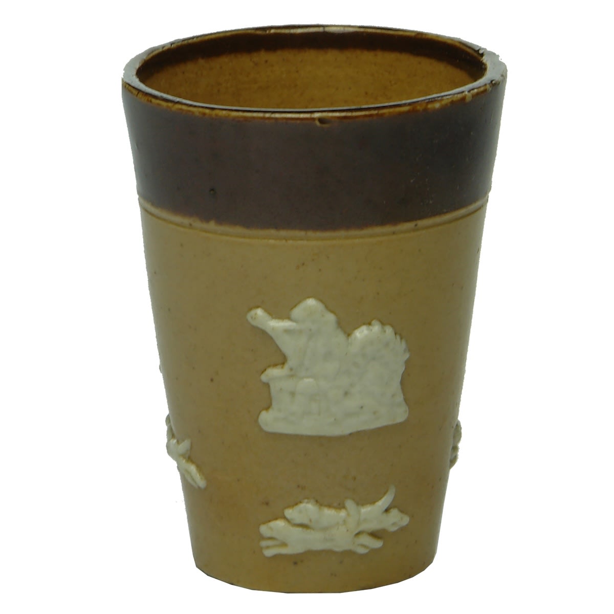 Pottery. Miniature Doulton Harvestware Tumbler.