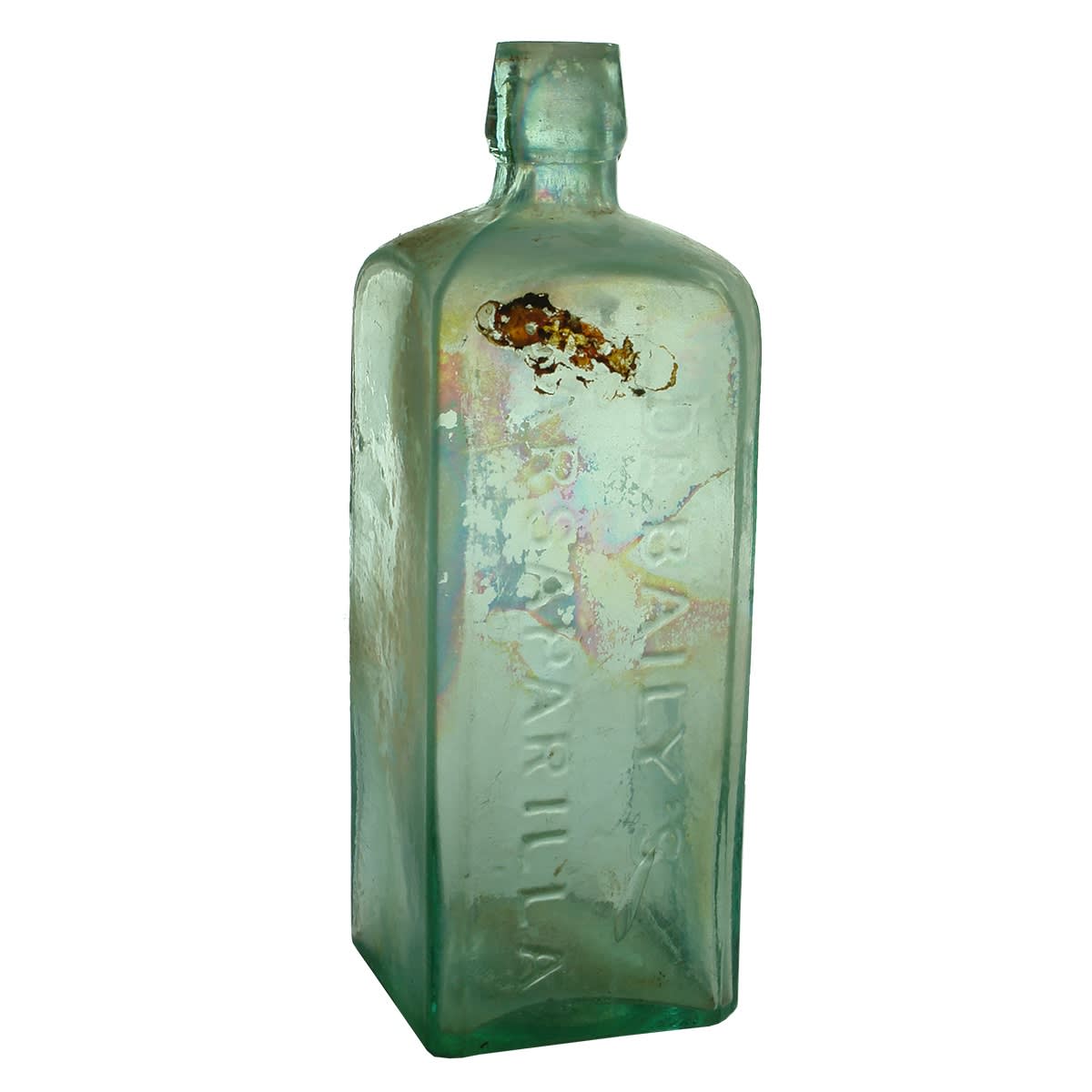 Sarsaparilla. Dr Baily's Sarsaparilla. Aqua. 26 oz. (Queensland)