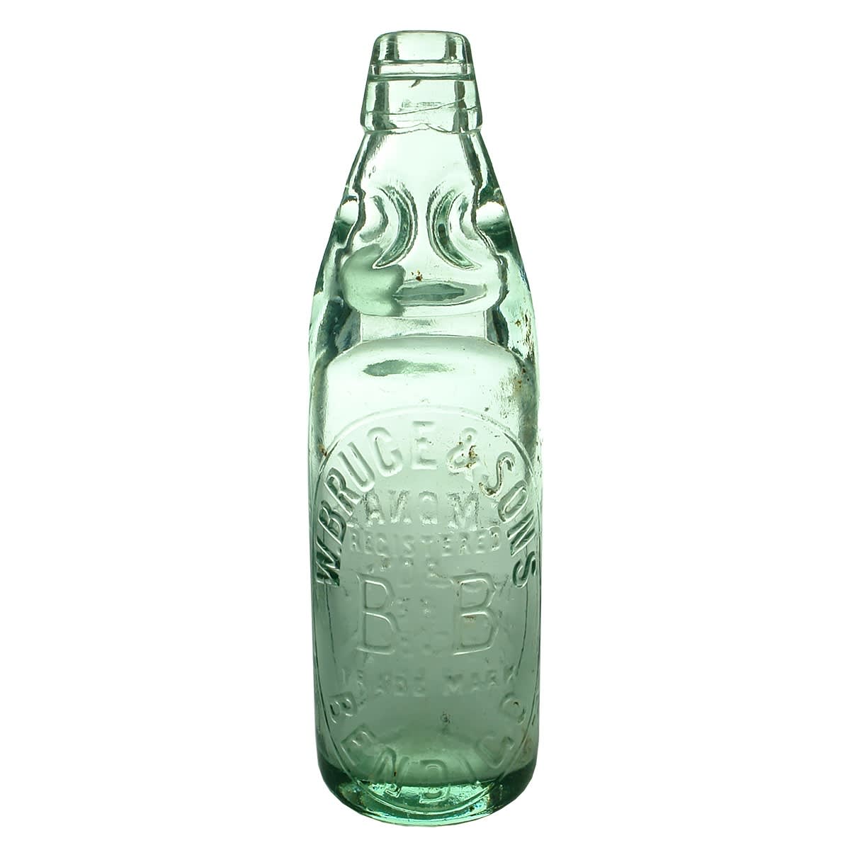 Codd. W. Bruce & Sons, Bendigo. Lemonade. Kilner Bros made. Fatter Chunkier style. (Victoria)