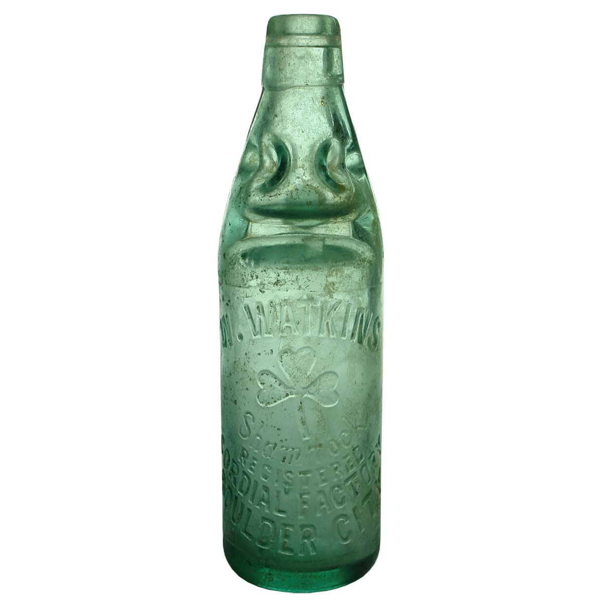 Codd. W. Watkins, Shamrock, Cordial Factory, Boulder City. M base mark. 10 oz. (Western Australia)