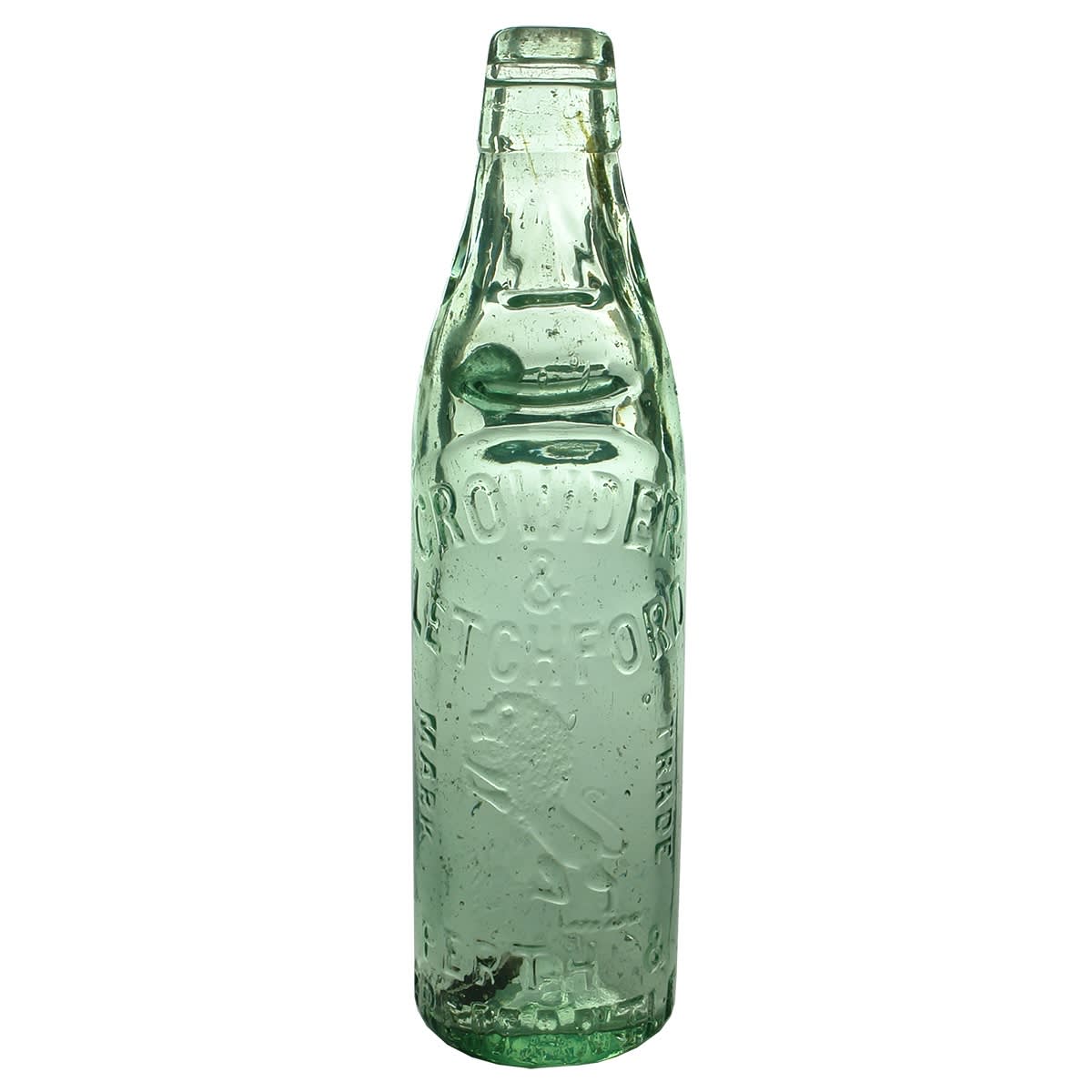 Codd. Crowder & Letchford. Perth & Fremantle. Rampant Lion. Three triangles. Melbourne Glass Bottle Co. (Western Australia)