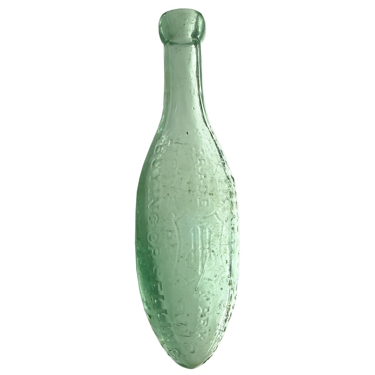 Torpedo. Hume & Pegrum, Sydney, Gold Medal Calcutta. Aqua. 10 oz. (New South Wales)