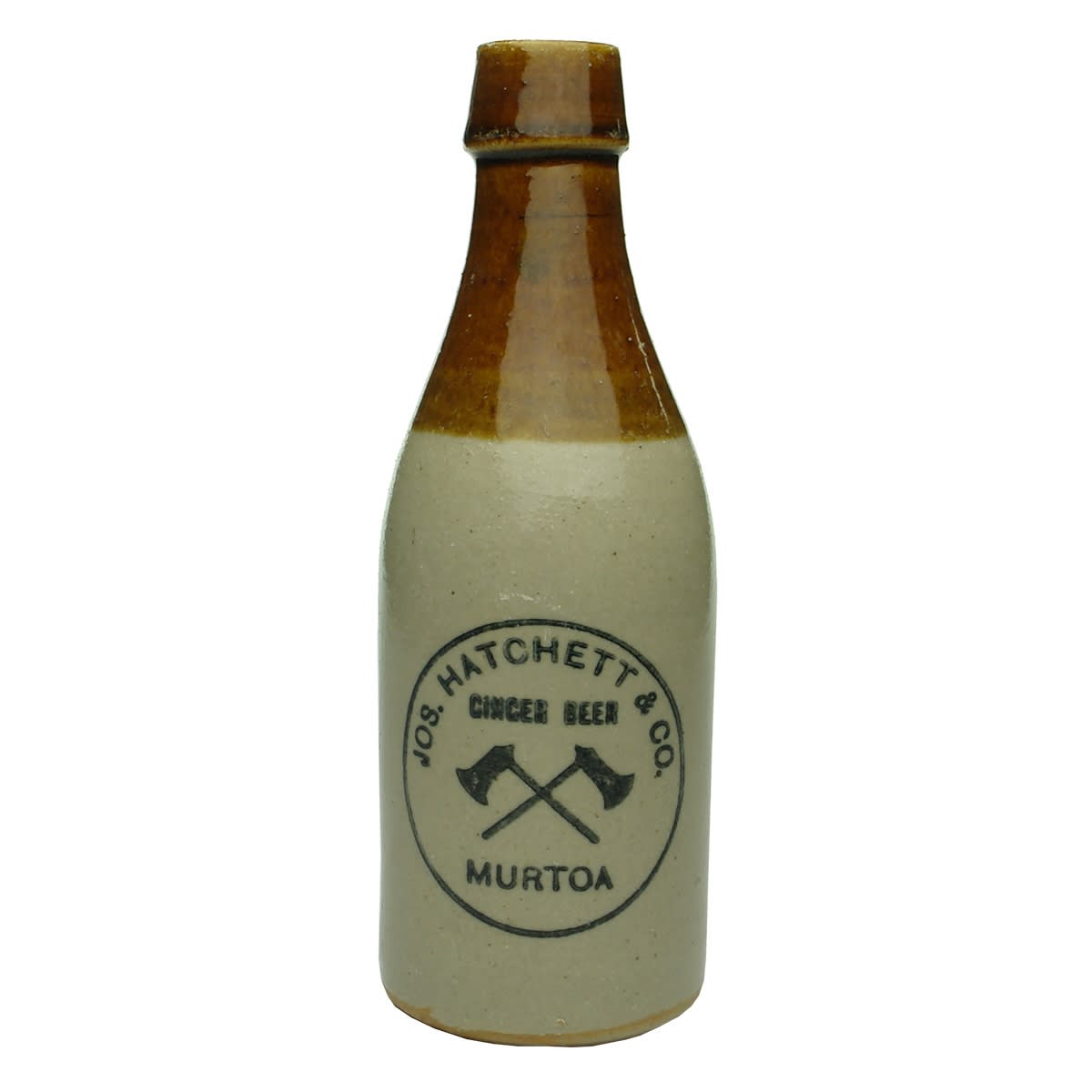 Ginger Beer. Jos. Hatchett & Co, Murtoa. Bendigo Pottery. Champagne. Tan Top. (Victoria)