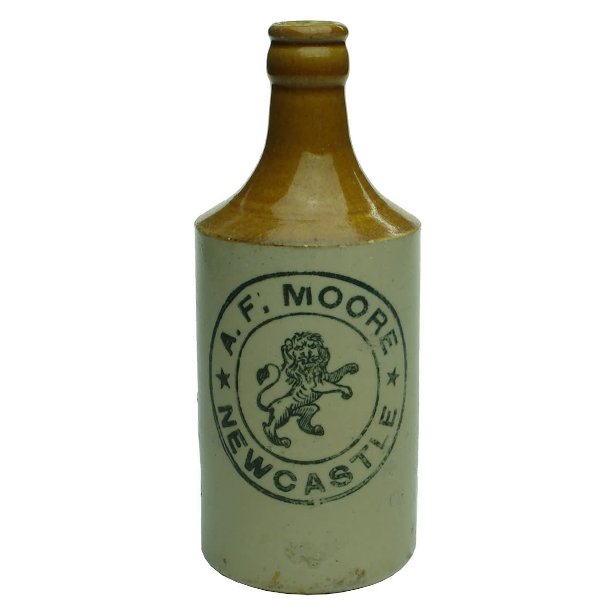 Ginger Beer. A. F Moore, Newcastle. Crown Seal. Dump. Tan Top. (New South Wales)