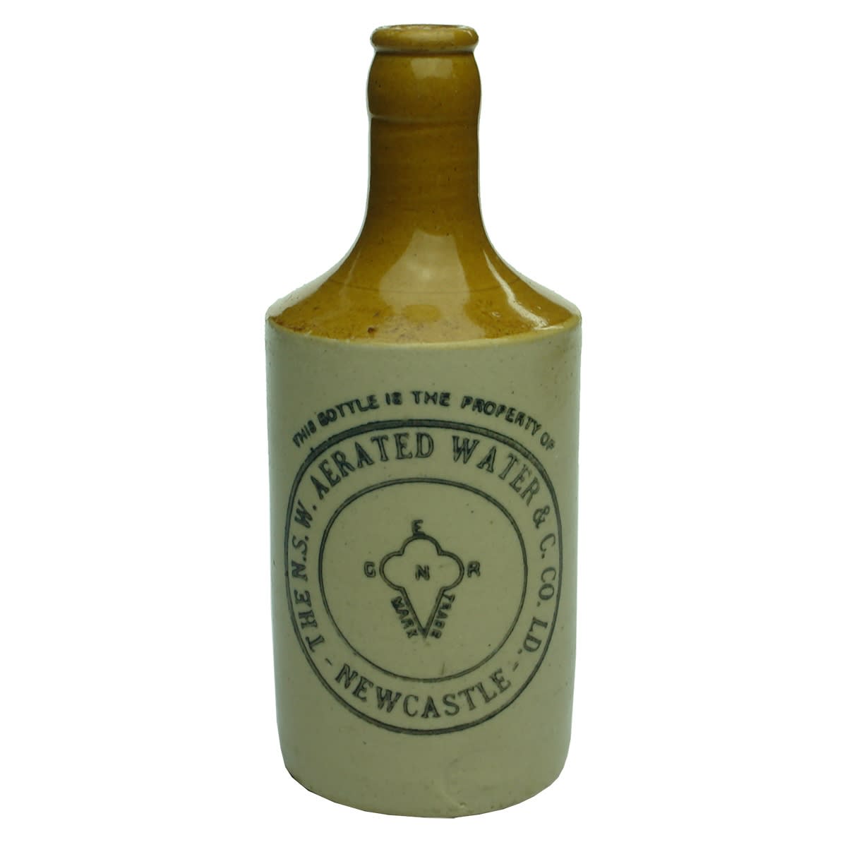 Ginger Beer. The NSW Aerated Water & C. Co. Newcastle. Crown Seal. Dump. Tan Top. (New South Wales)