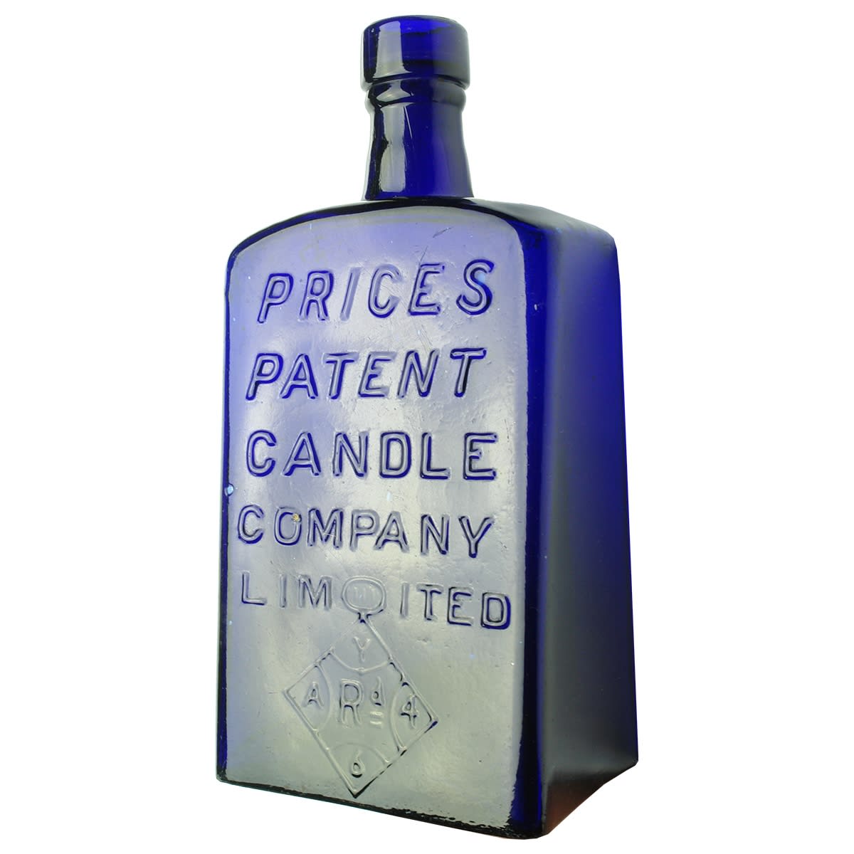 Prices Patent Candle Company. British Registration Diamond. Cobalt. Double size. 20 oz.