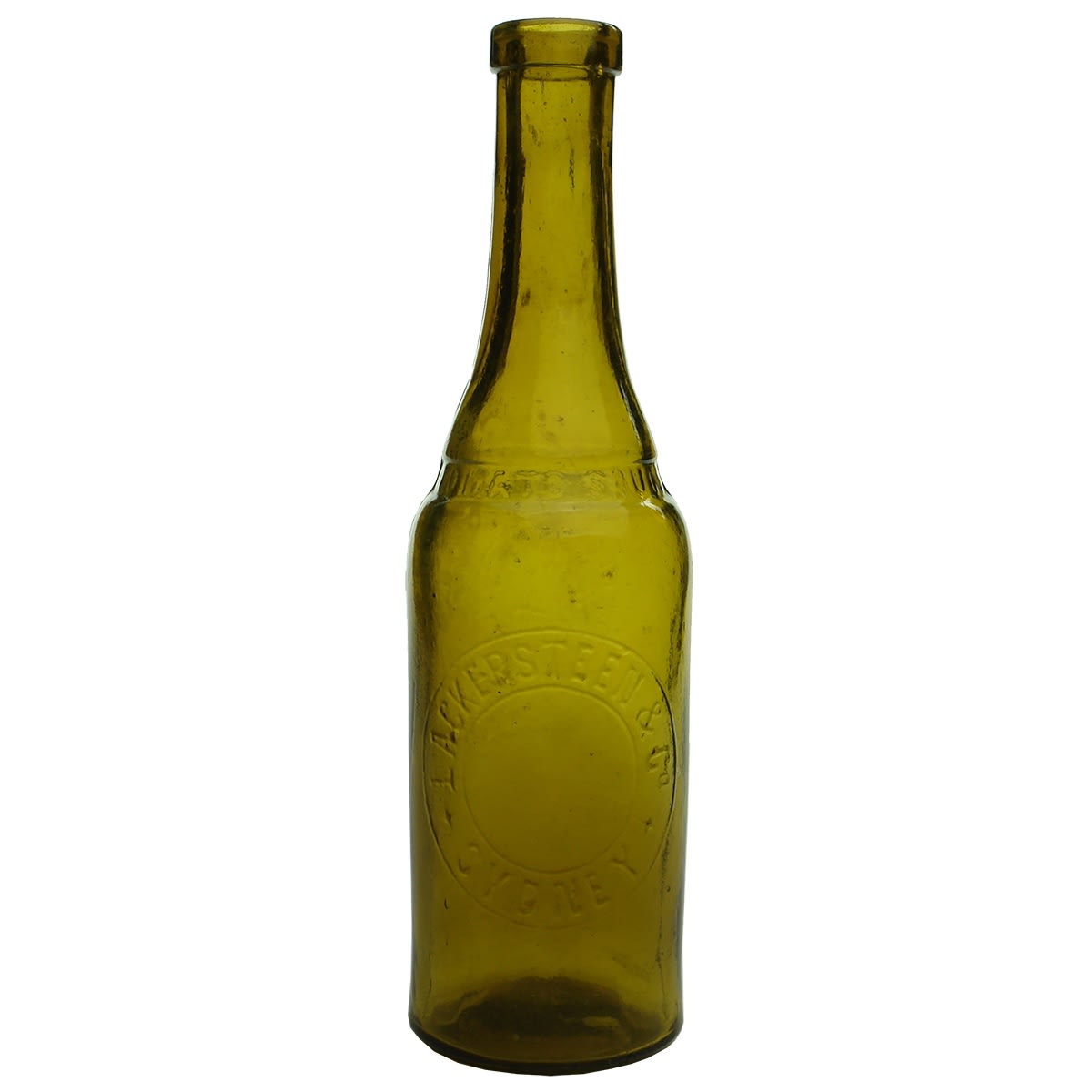 Tomato Sauce. Lackersteen & Co, Sydney. Dark Honey Amber. Greenish tones. 13 oz. (New South Wales)