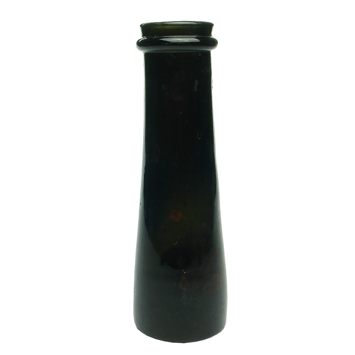 Truffle Jar. Black/Dark Green. Medium sized. 203 mm. Heavy glass.