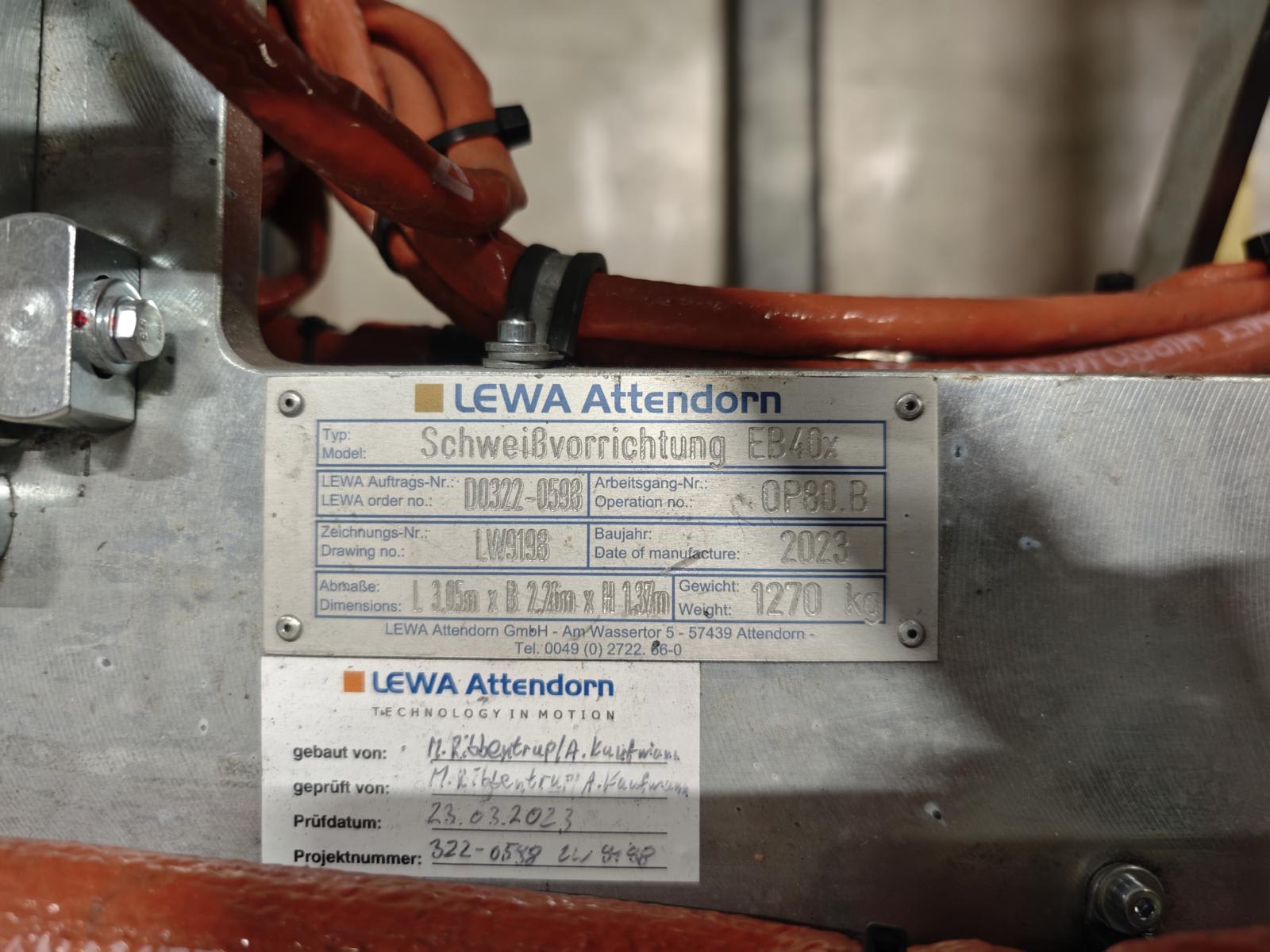 Welding fixture LEWA ATTENDORN EB40x | 2023