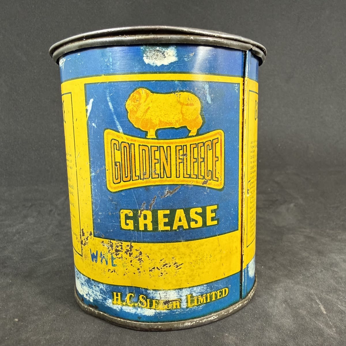 Grease Tin. Golden Fleece Wheel Bearing Grease. H. C. Sleigh Limited. 1 Pound.