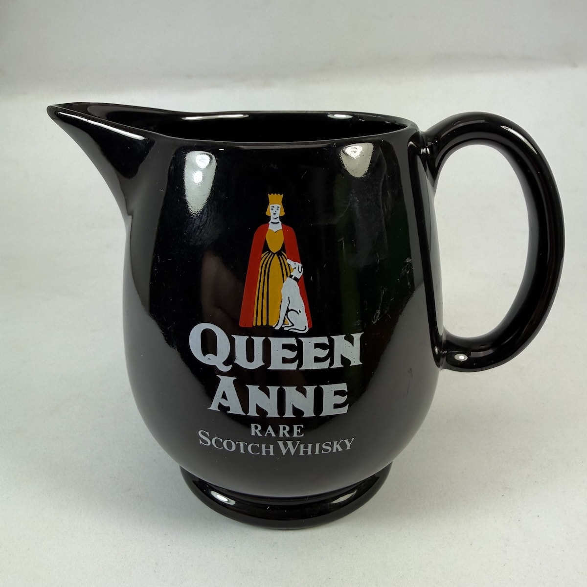Small sized Whisky Water Jug. Queen Anne Rare Scotch Whisky. Hill Thomson & Co Ltd Edinburgh.