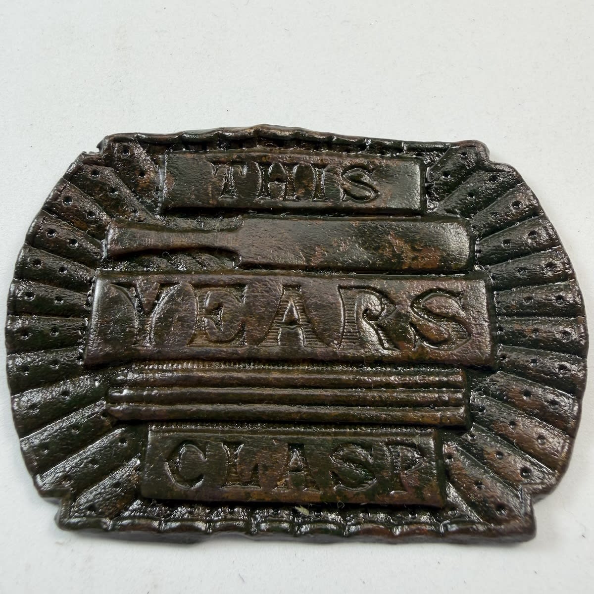 Cricket Belt Buckle / Sash Buckle. This Years Clasp with Bat and Stumps and Fancy pattern all around.
