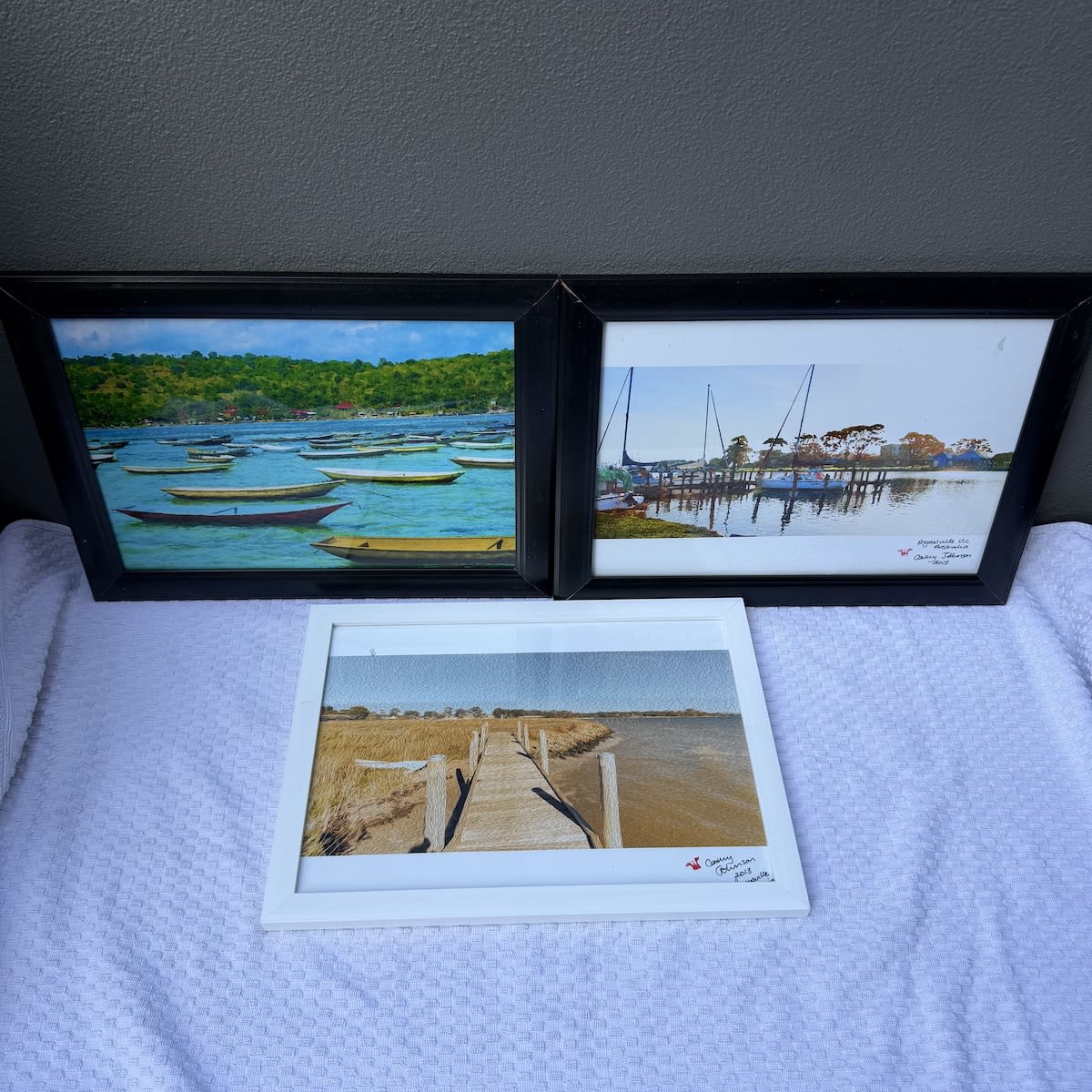 3 Framed Prints. 2 x Cathy Johnson, Paynesville, 2013 and one other.