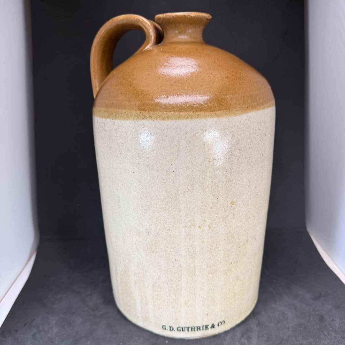 Demijohn. One gallon demijohn with G. D. Guthrie & Co ink stamp near base.