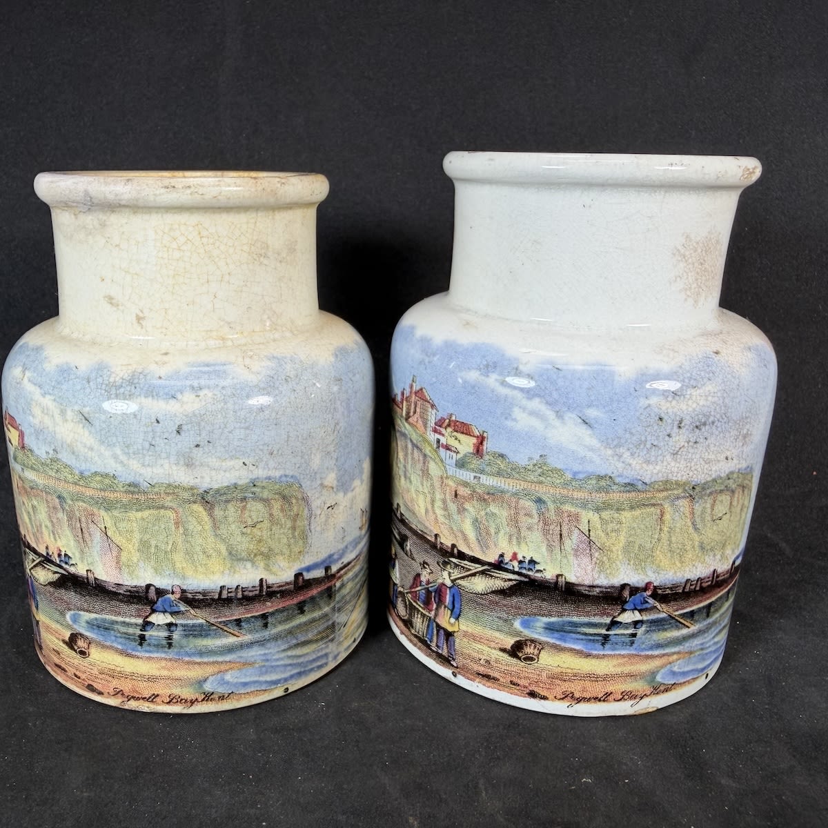 2 Prattware Jars: Both Pegwell Bay, Kent.