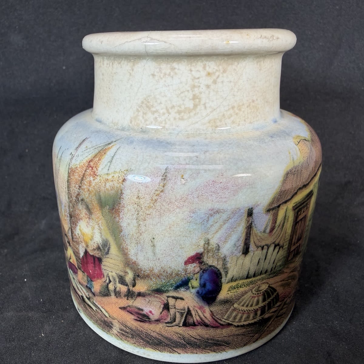Prattware Jar. Mending the Nets.