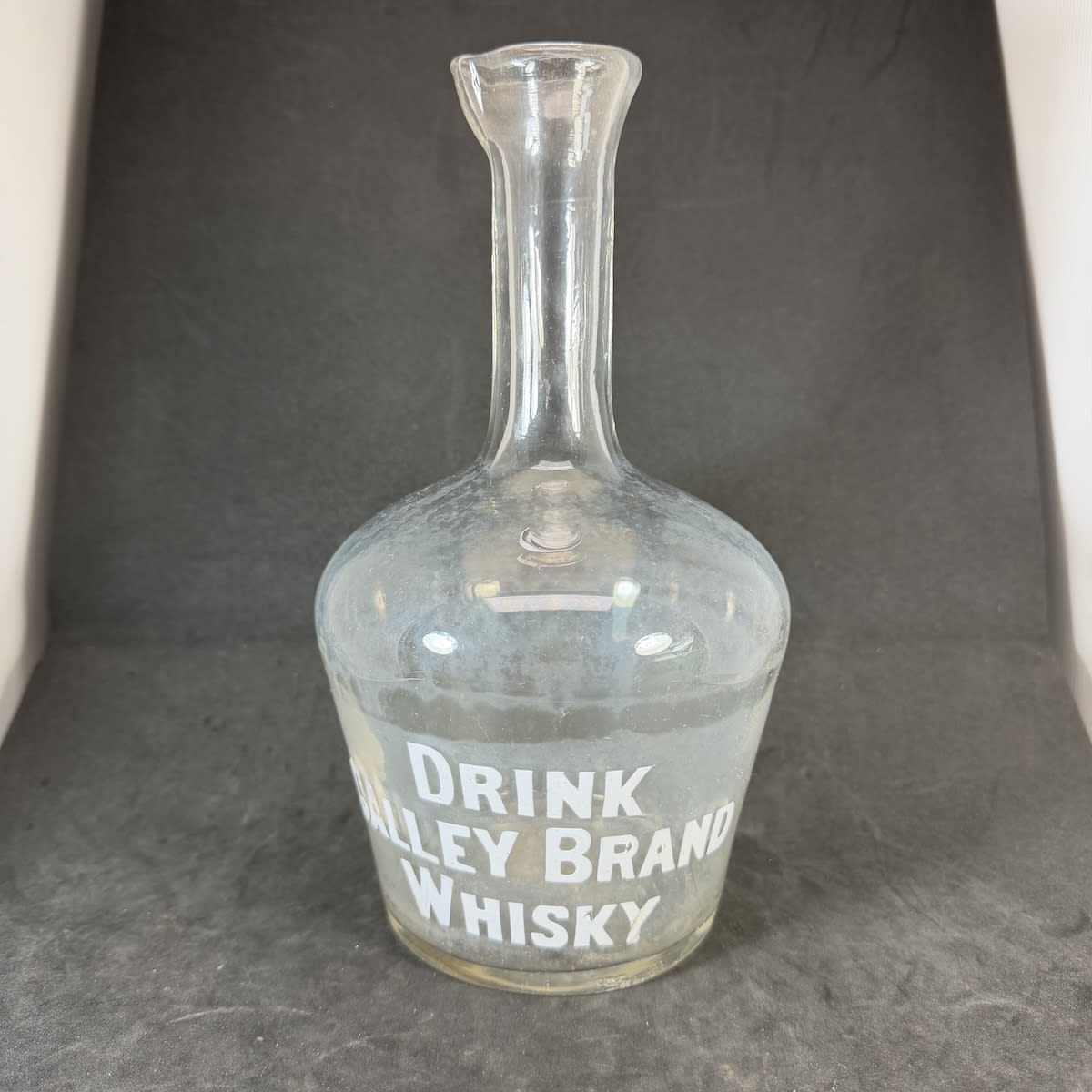 Whisky Decanter or Carafe. Drink Galley Brand Whisky. Enamel print.