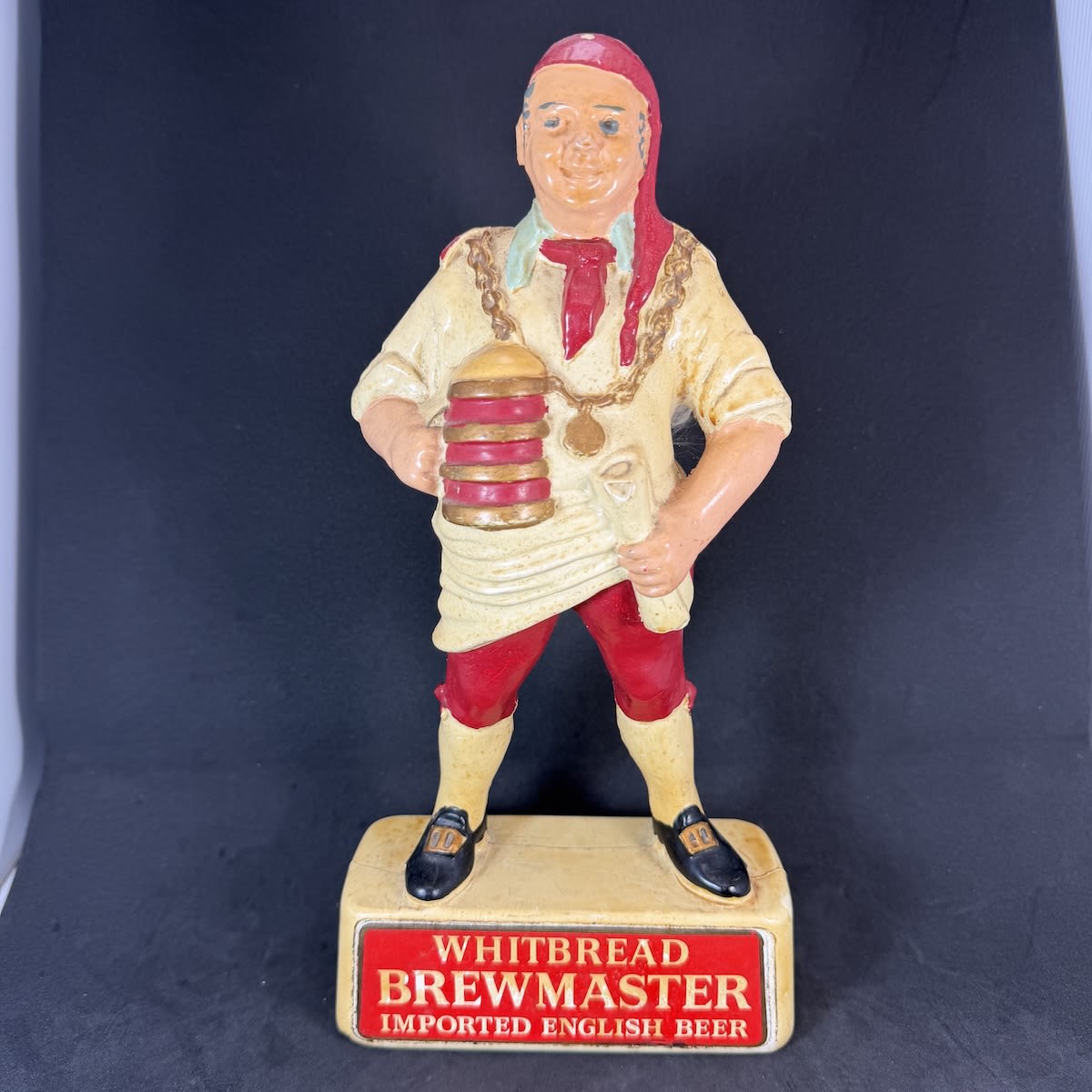 Advertising Statue. Whitbread Brewmaster Imported English Beer. Plastic type.