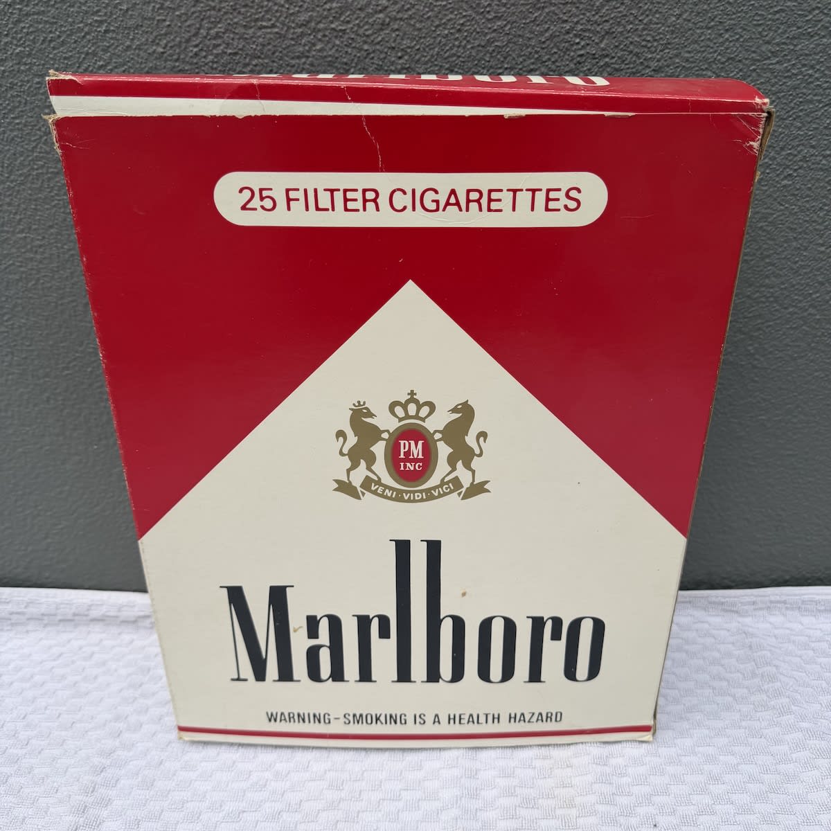 Large Advertising Box for Marlboro Red Cigarettes. Philip Morris Ltd Melbourne. 395 mm tall.