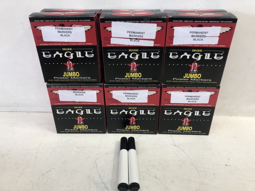 12 X 12 BLACK JUMBO POSTER MARKERS — NZ auction result
