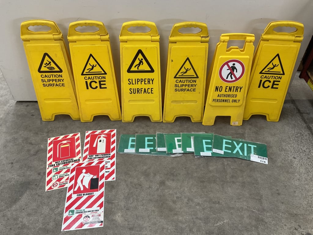 CAUTION/EXIT/FIRE BLANKET SIGNS — NZ auction result