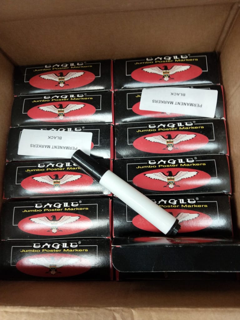 12 X 12 BLACK JUMBO POSTER MARKERS — NZ auction result