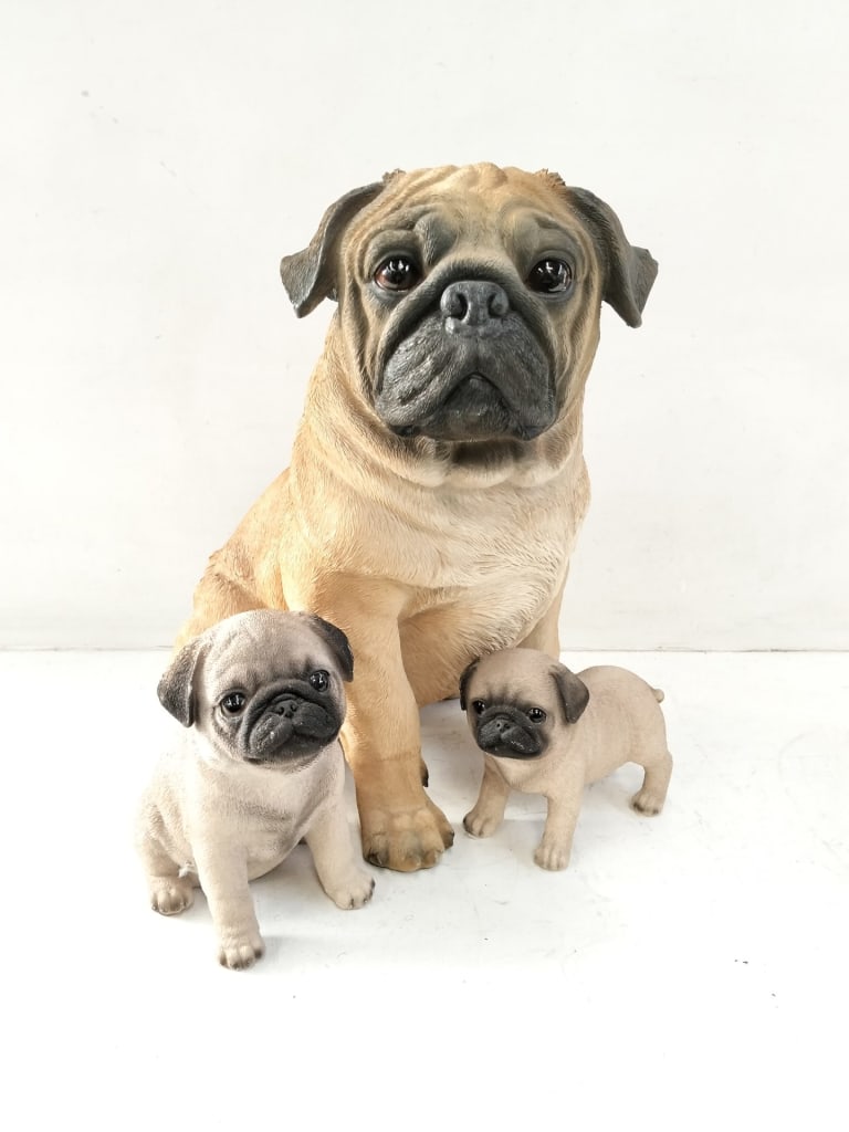 3 PUG ORNAMENTS — NZ auction result