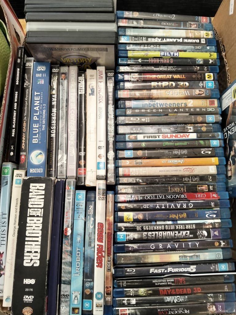 CARTON OF BLU RAYS AND DVDS — NZ auction result