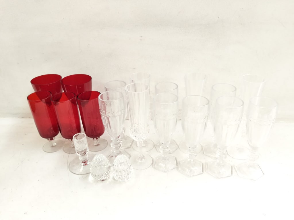 CRYSTAL AND RUBY GLASSWARE — NZ auction result