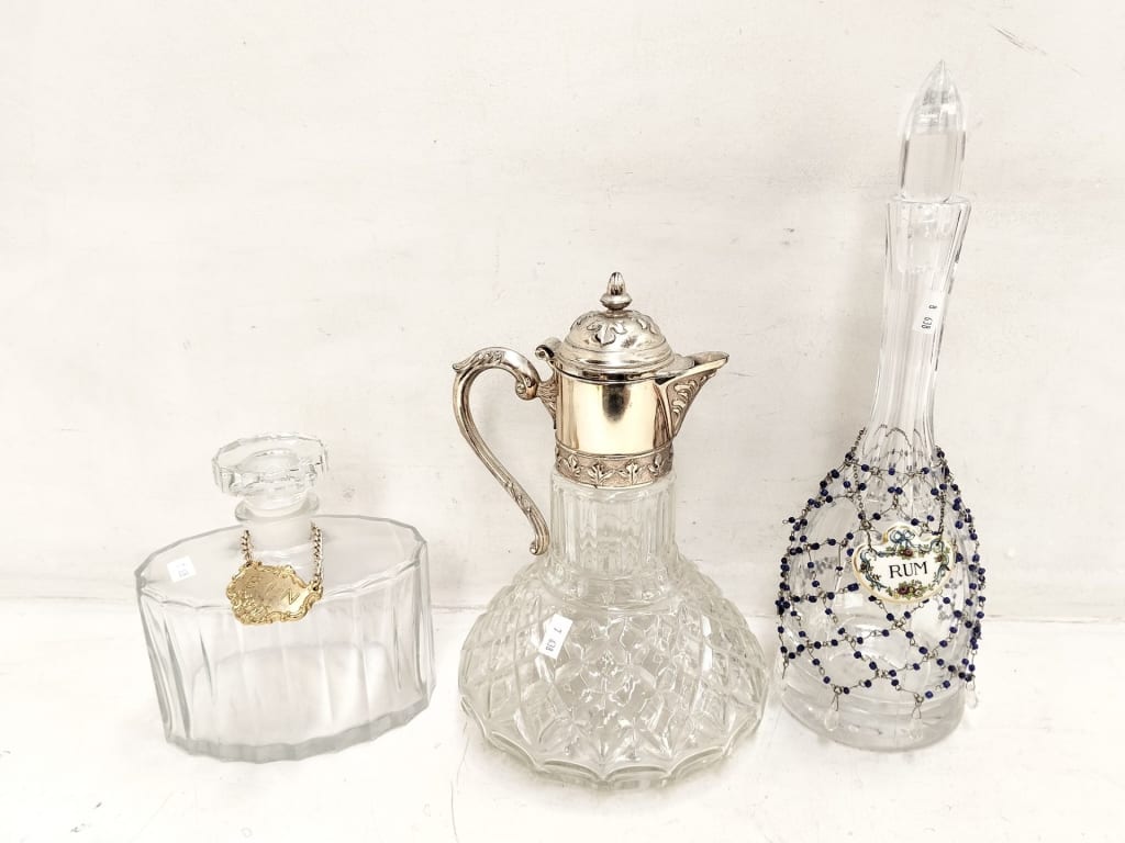 3 CRYSTAL DECANTERS — NZ auction result