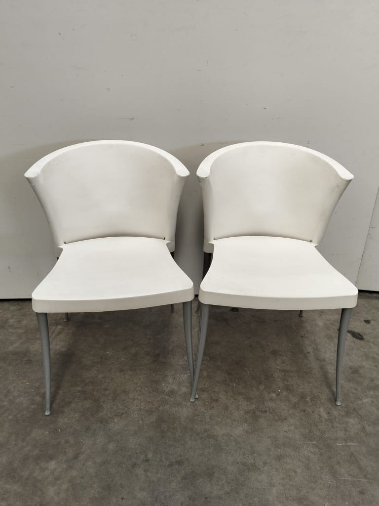 2 WHITE DINING CHAIRS — NZ auction result