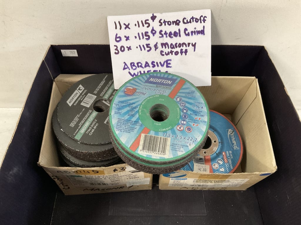 37 ASSORTED ABRASIVE WHEELS — NZ auction result