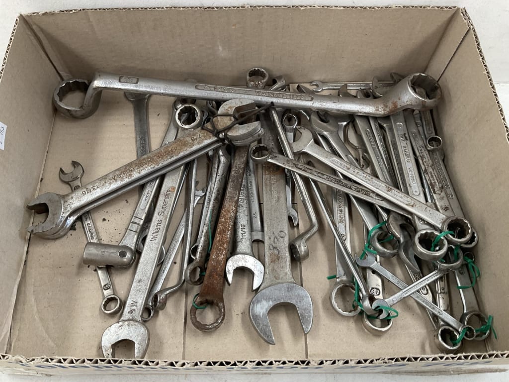 TRAY OF ASSORTED SPANNERS — NZ auction result