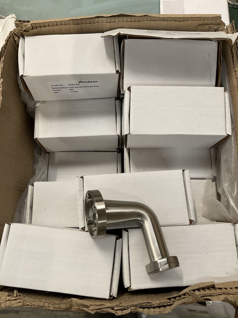 CTN OF VULCAN STYLE STAIR RAIL BRACKETS — NZ auction result