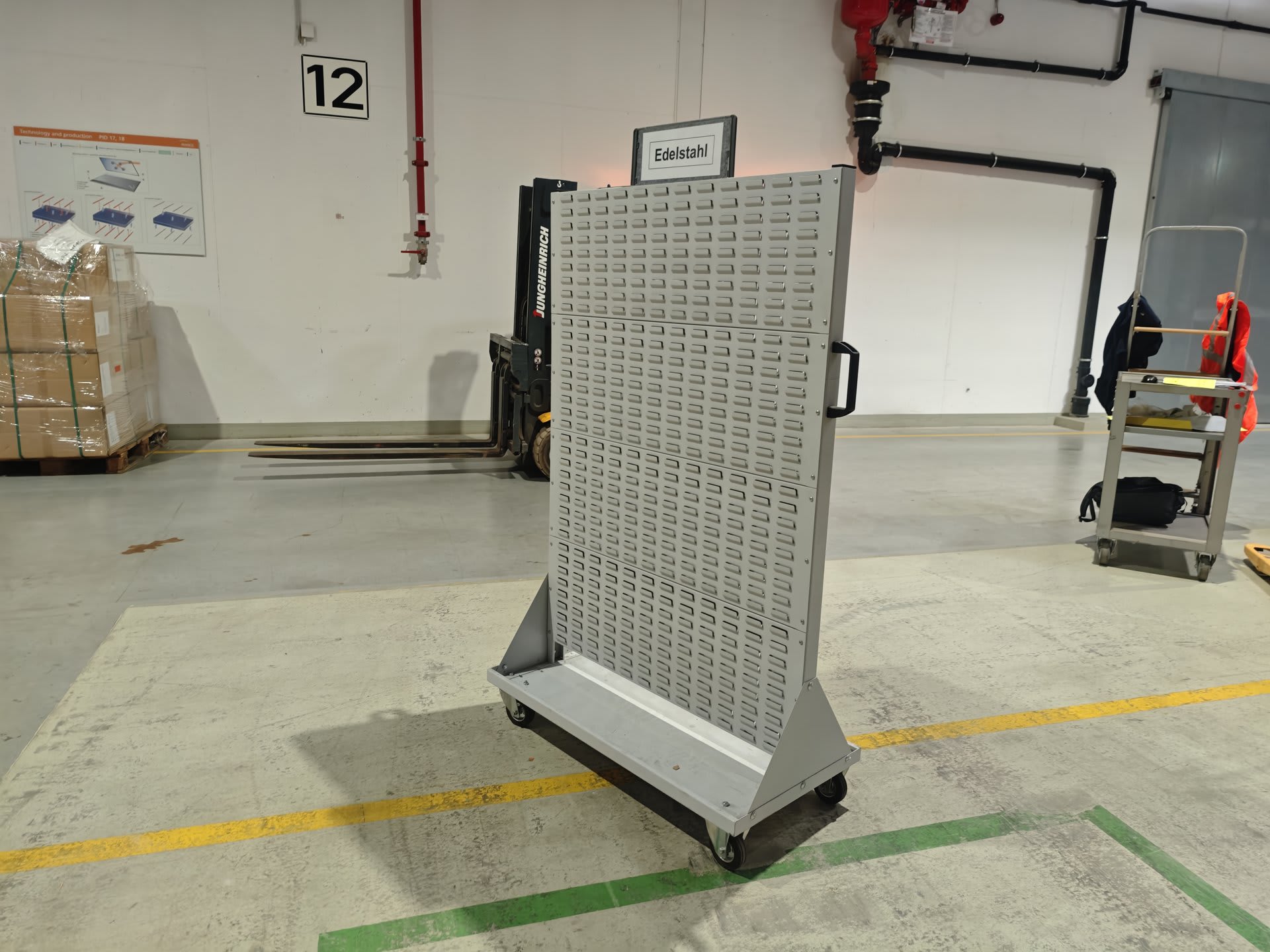 Louvred Panel Stand for Open-Fronted Storage Bins