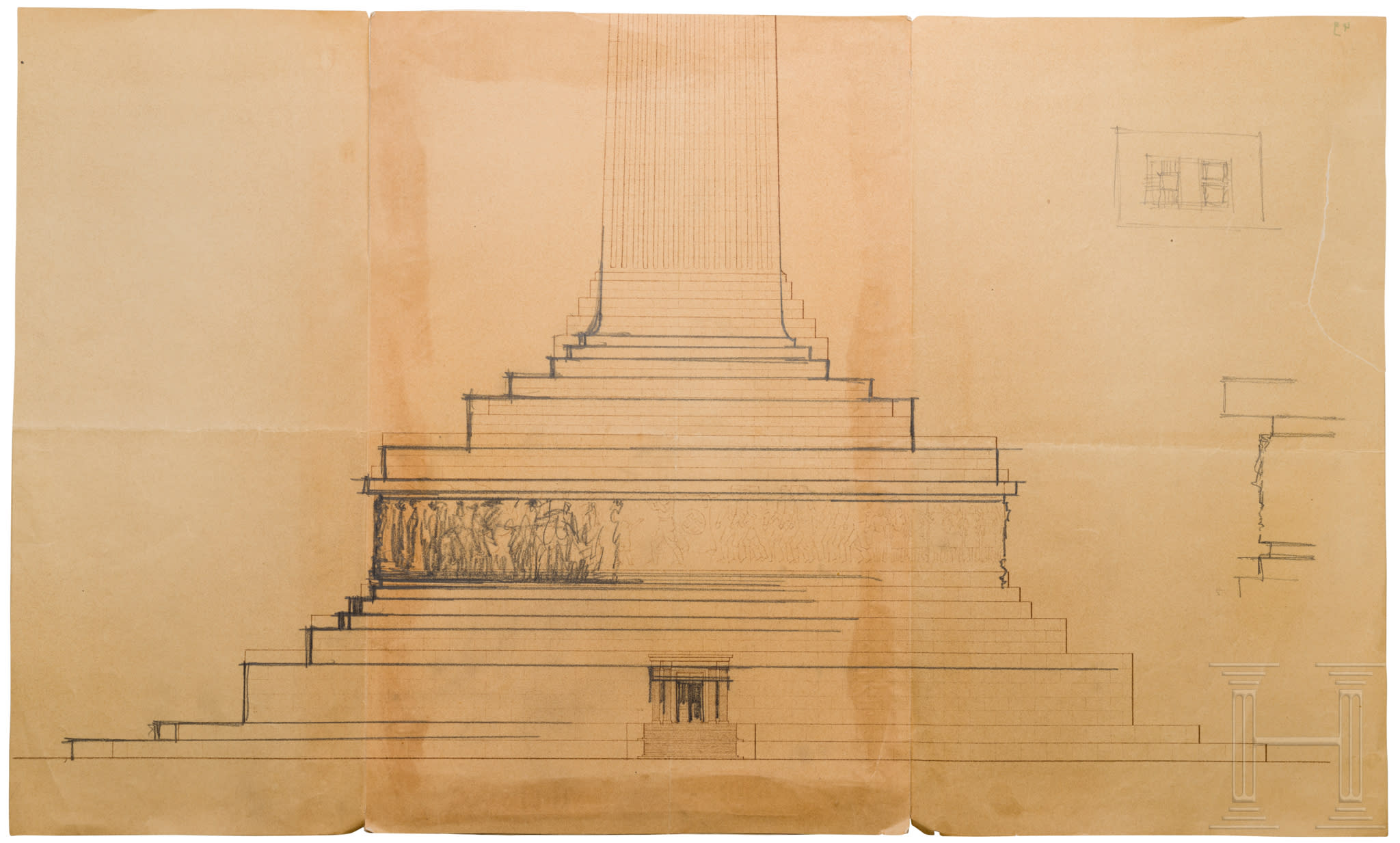 Albert Speer and Adolf Hitler - an architecture sketch 