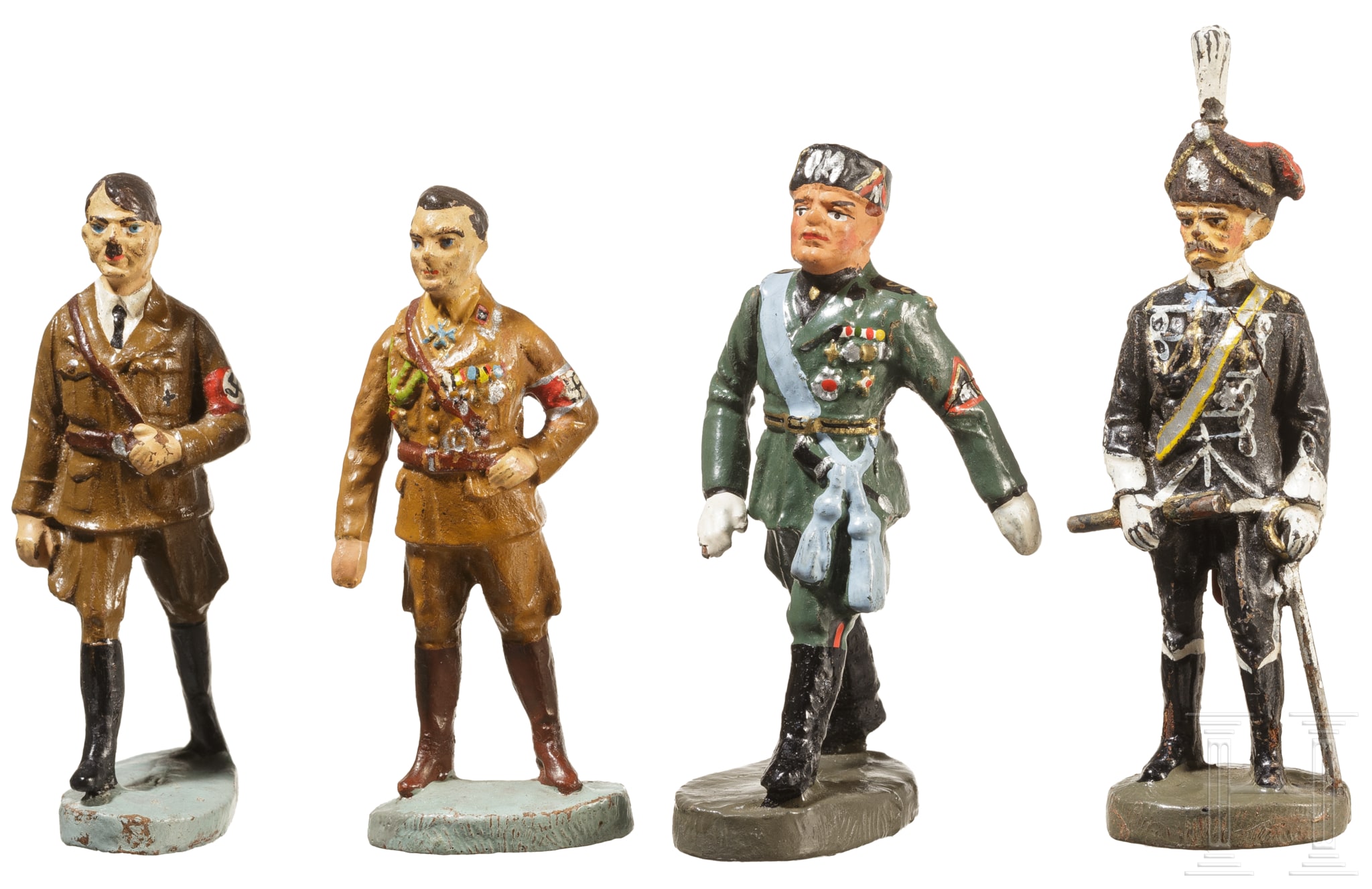 Four Elastolin Personality figures, Hermann Goering, Adolf Hitler ...