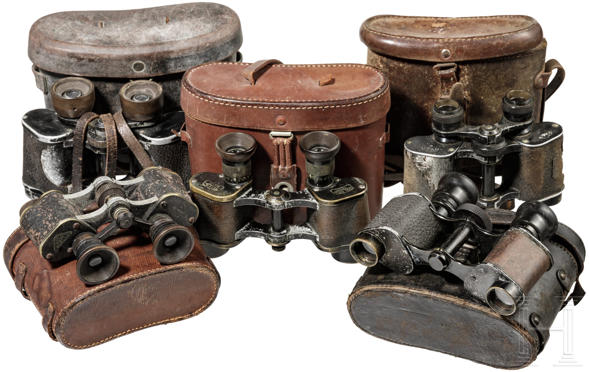Five binoculars, 1st half of the 20th century | Barnebys