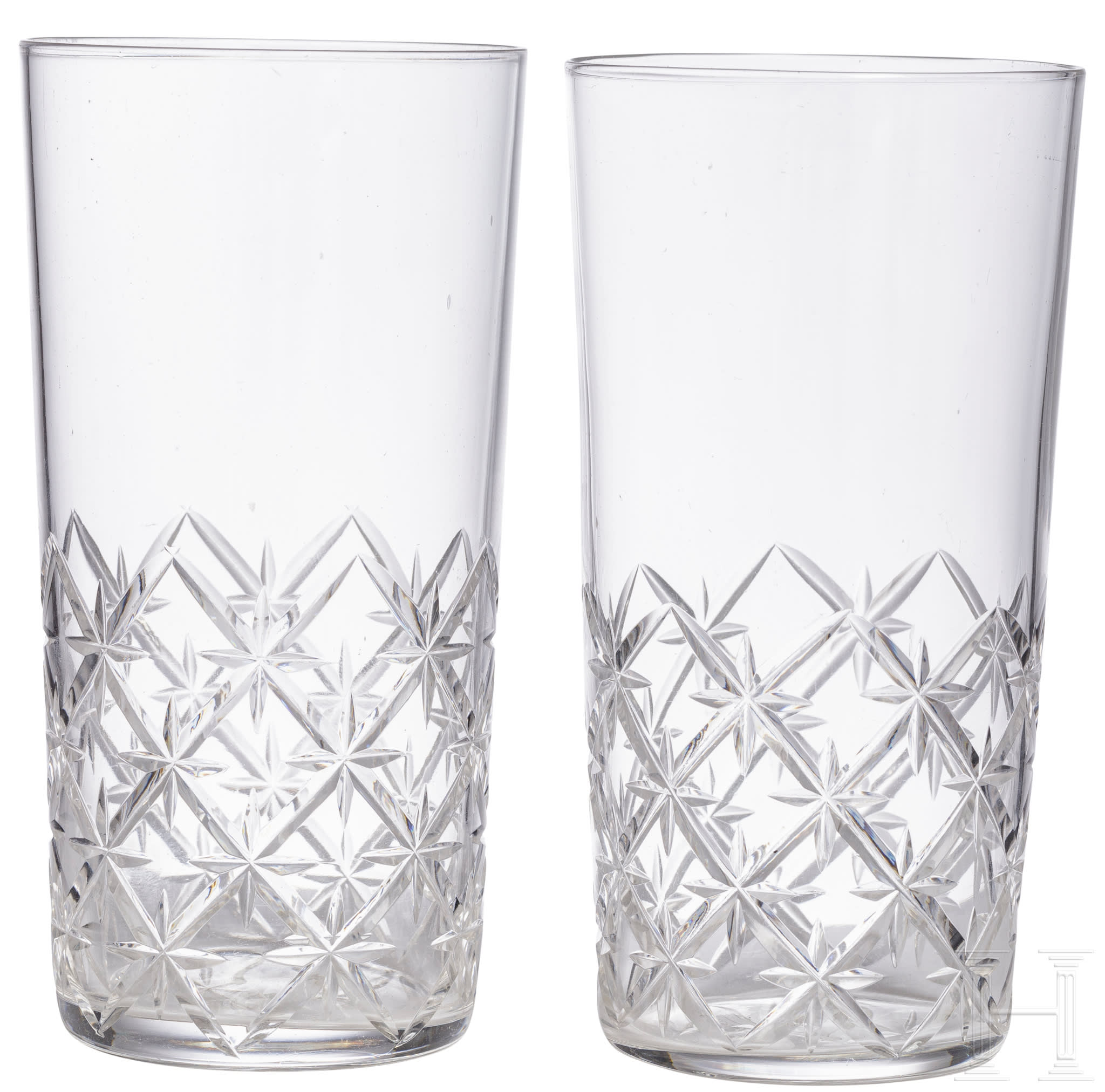 Emperor Wilhelm II - two water glasses, circa 1890 | Barnebys