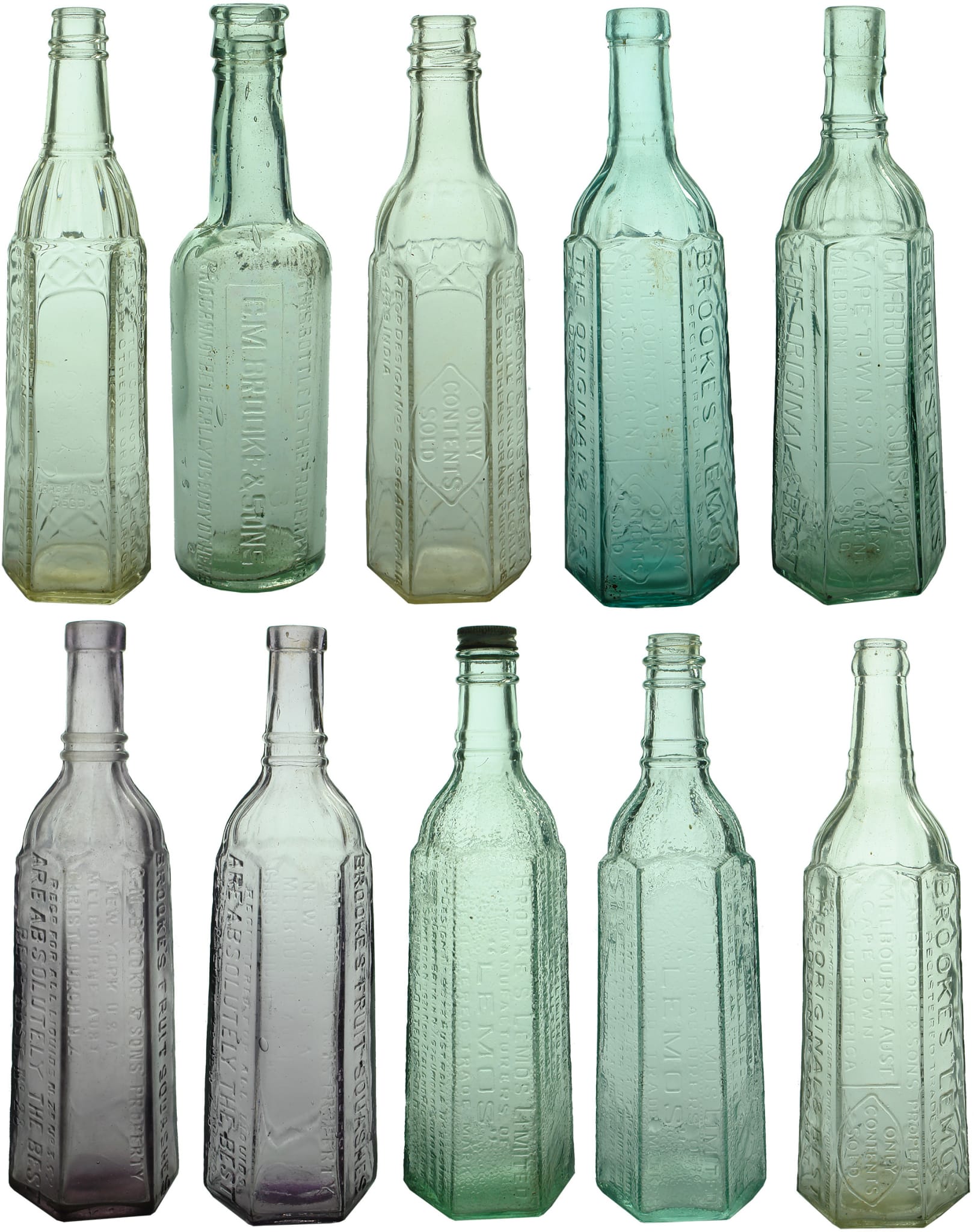 Brookes Lemos Squash Antique Vintage Cordial Bottles - ABCR Auctions